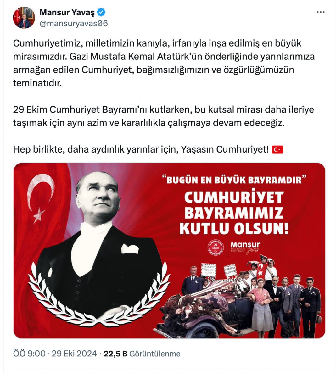 Siyasilerden 29 Ekim Cumhuriyet Bayramı kutlama mesajları 3